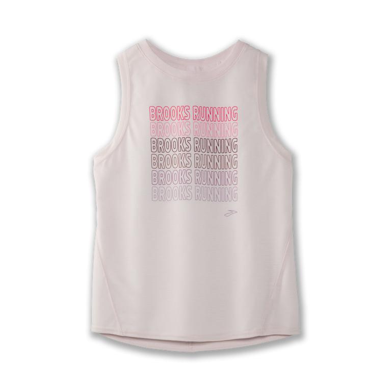 Brooks Distance Graphic Women's Running Tank Top - Rosewater/Running (75642-LCSD)